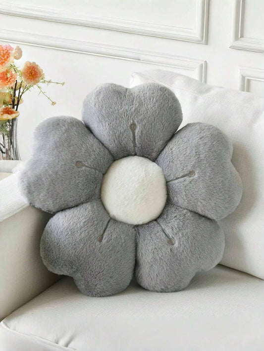 Cute Daisy Flower Plush Throw Pillow, Soft Faux Fur Cushion, Suitable For Sofa, Bedroom And Living Room, Perfect For Christmas And New Year Home Decor, Also An Excellent Christmas Gift For Family And Friends