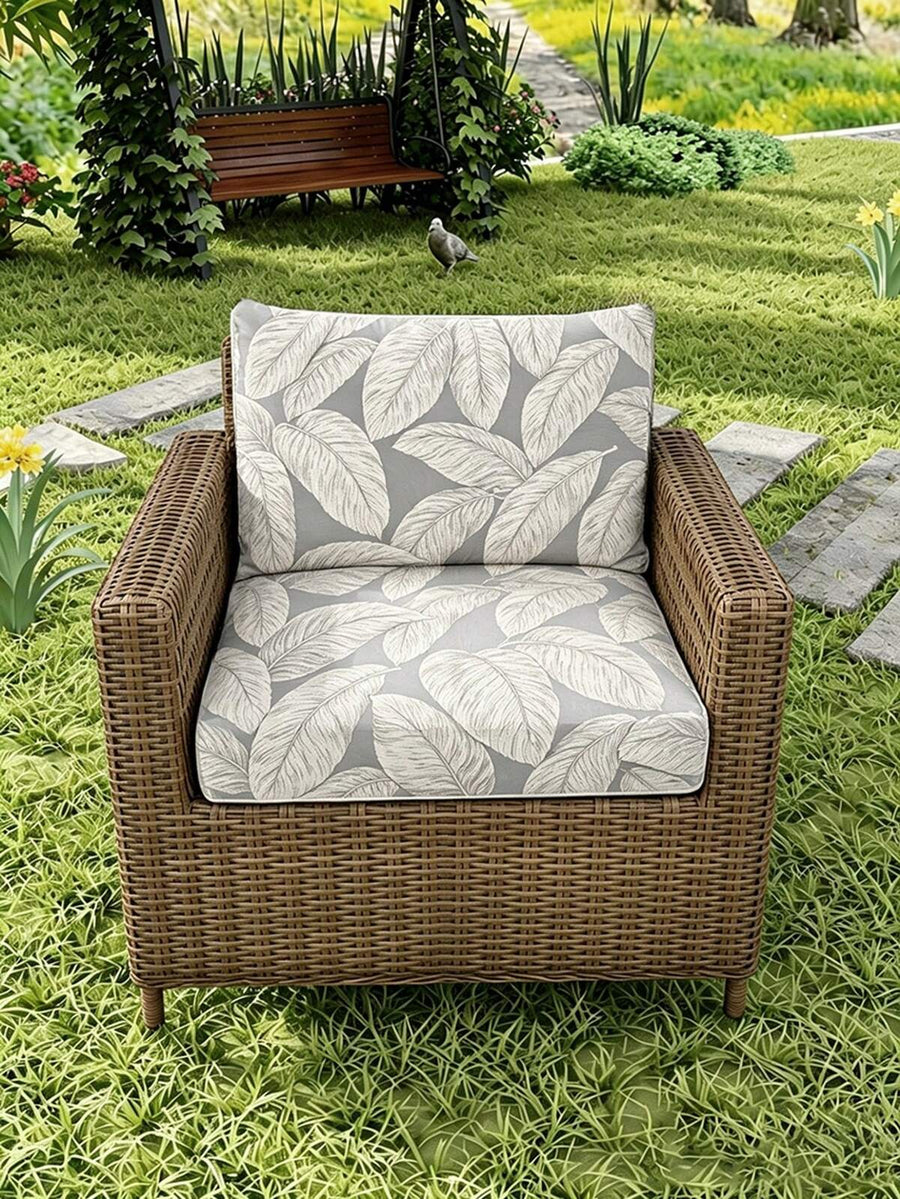 1pc Outdoor Printed Sofa Cushion Cover, Rainforest Leaf Pattern Sofa Slipcover, High Elasticity Dust-Proof Washable Minimalist Modern Sofa Cushion For Living Room Bedroom, All Season
