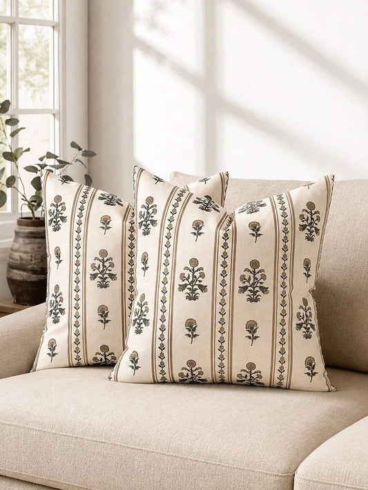1PC Decorative Vintage Floral Throw Pillow Covers, Farmhouse Boho Pillows Floral Print Cushion Covers For Sofa Couch Chair Bedroom Living Room Home Decor