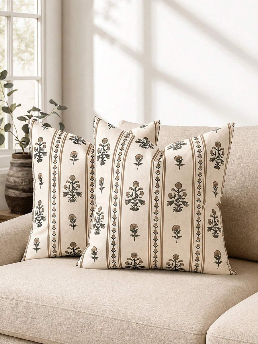 1PC Decorative Vintage Floral Throw Pillow Covers, Farmhouse Boho Pillows Floral Print Cushion Covers For Sofa Couch Chair Bedroom Living Room Home Decor